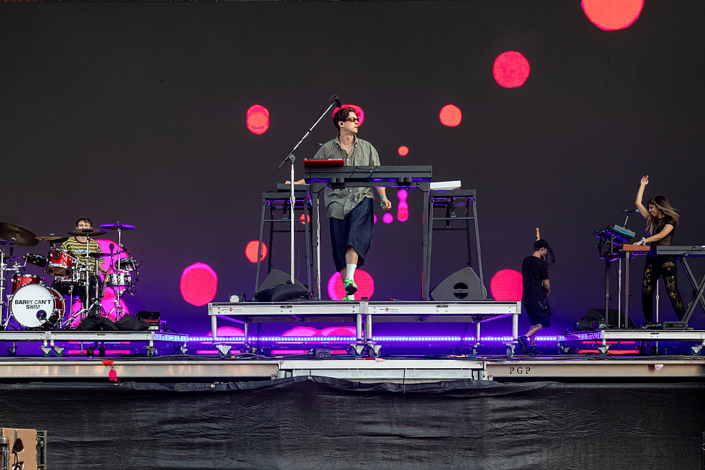 CHICAGO, ILLINOIS - JULY 31: Barry Can't Swim performs onstage during Lollapalooza at Grant Park on July 31, 2025 in Chicago, Illinois. (Photo by Natasha Moustache/Getty Images)